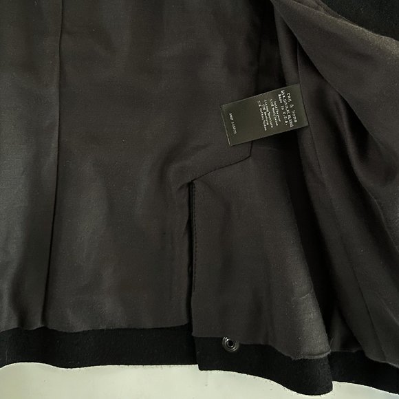 RAG & BONE Contrast Collar Wool Military Jacket in Black (Size 2) - Picture 10 of 11